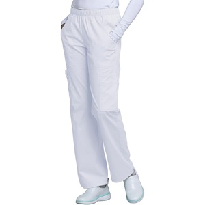 image:imageCherokee Scrub Pants for Women Mid Rise PullOn Cargo Medical Uniform 7 Pocket Elastic Waist Adjustable Hem Stretch  4005White