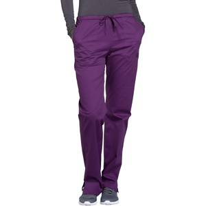 image:imageCherokee Women Scrubs Pant Workwear Core Stretch Mid Rise Straight Leg Drawstring WW130Eggplant