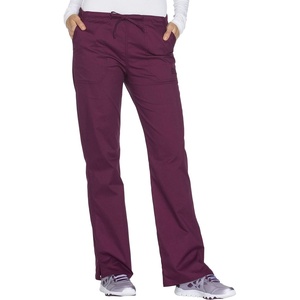 image:imageCherokee Women Scrubs Pant Workwear Core Stretch Mid Rise Straight Leg Drawstring WW130Wine