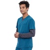 image:imageCherokee Allura Scrub Tops for Men V Neck Modern Fit Top 2 PocketsCaribbean Blue