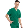 image:imageCherokee Allura Scrub Tops for Men V Neck Modern Fit Top 2 PocketsHunter Green
