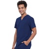 image:imageCherokee Allura Scrub Tops for Men V Neck Modern Fit Top 2 PocketsNavy