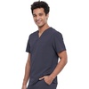 image:imageCherokee Allura Scrub Tops for Men V Neck Modern Fit Top 2 PocketsPewter