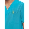 image:imageCherokee Allura Scrub Tops for Men V Neck Modern Fit Top 2 PocketsTeal Blue
