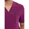 image:imageCherokee Allura Scrub Tops for Men V Neck Modern Fit Top 2 PocketsWine