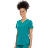 image:imageCherokee Allura V Neck Medical Scrub Tops Soft Stretch 2 PocketsTeal Blue