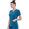 image:imageCherokee Allura VNeck Womens Scrub Tops Nurse Shirt with 3 PocketsCaribbean Blue