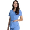 image:imageCherokee Allura VNeck Womens Scrub Tops Nurse Shirt with 3 PocketsCiel Blue
