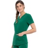 image:imageCherokee Allura VNeck Womens Scrub Tops Nurse Shirt with 3 PocketsHunter Green