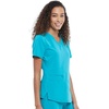 image:imageCherokee Allura VNeck Womens Scrub Tops Nurse Shirt with 3 PocketsTeal Blue