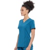 image:imageCherokee Allura Womens Medical Scrub Shirts V Neck Top with 3 PocketsCaribbean Blue