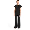 image:imageCherokee Kinetic Henley Womens Scrub Top Dolman Sleeves 2 Zipper PocketsBlack