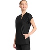 image:imageCherokee Kinetic Henley Womens Scrub Top Dolman Sleeves 2 Zipper PocketsBlack