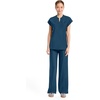 image:imageCherokee Kinetic Henley Womens Scrub Top Dolman Sleeves 2 Zipper PocketsCaribbean Blue