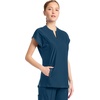 image:imageCherokee Kinetic Henley Womens Scrub Top Dolman Sleeves 2 Zipper PocketsCaribbean Blue
