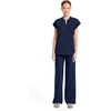 image:imageCherokee Kinetic Henley Womens Scrub Top Dolman Sleeves 2 Zipper PocketsNavy