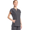 image:imageCherokee Kinetic Henley Womens Scrub Top Dolman Sleeves 2 Zipper PocketsPewter