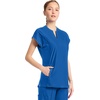 image:imageCherokee Kinetic Henley Womens Scrub Top Dolman Sleeves 2 Zipper PocketsRoyal