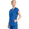 image:imageCherokee Kinetic Henley Womens Scrub Top Dolman Sleeves 2 Zipper PocketsRoyal