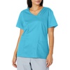 image:imageCherokee Luxe Women Scrubs Top Crossover VNeck PinTuck 1999Blue Wave
