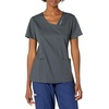 image:imageCherokee Luxe Women Scrubs Top Crossover VNeck PinTuck 1999Pewter