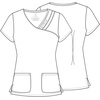 image:imageCherokee Luxe Women Scrubs Top Crossover VNeck PinTuck 1999Red