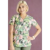 image:imageCherokee Prints Women Scrubs Top Mock Wrap Print CK688Botanics in Bloom