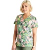 image:imageCherokee Prints Women Scrubs Top Mock Wrap Print CK688Botanics in Bloom