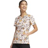image:imageCherokee Prints Women Scrubs Top VNeck Print CK646Pugkin Spice Season