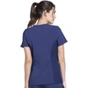 image:imageCherokee Women Mock Wrap Contemporary Fit Scrubs Top with Stretchy Knit Panel CK680Navy