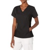 image:imageCherokee Womens Flexibles Contrast Black VNeck Knit Panel TopBlack