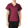 image:imageCherokee Womens Flexibles Contrast Black VNeck Knit Panel TopWine