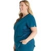 image:imageCherokee Womens Scrub Top Snap Front Henley with 2 Pockets and Center Back Length of 26  CK749ACaribbean Blue