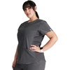 image:imageCherokee Womens Scrub Top Snap Front Henley with 2 Pockets and Center Back Length of 26  CK749AHeather Pewter