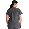 image:imageCherokee Womens Scrub Top Snap Front Henley with 2 Pockets and Center Back Length of 26  CK749AHeather Pewter