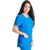 image:imageCherokee Womens Scrub Top Snap Front Henley with 2 Pockets and Center Back Length of 26  CK749ARoyal