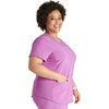 image:imageCherokee Womens Scrub Top Snap Front Henley with 2 Pockets and Center Back Length of 26  CK749AVibran Violet
