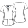 image:imageCherokee Womens Scrub Top Snap Front Henley with 2 Pockets and Center Back Length of 26  CK749AVibran Violet