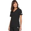 image:imageCherokee Womens Scrubs Flexibles Sporty VNeck Knit Panel TopBlack