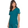 image:imageCherokee Womens Scrubs Flexibles Sporty VNeck Knit Panel TopCaribbean