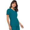 image:imageCherokee Womens Scrubs Flexibles Sporty VNeck Knit Panel TopCaribbean