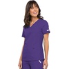 image:imageCherokee Womens Scrubs Flexibles Sporty VNeck Knit Panel TopGrape
