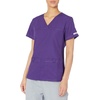 image:imageCherokee Womens Scrubs Flexibles Sporty VNeck Knit Panel TopGrape