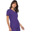 image:imageCherokee Womens Scrubs Flexibles Sporty VNeck Knit Panel TopGrape