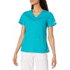 image:imageCherokee Womens Scrubs Flexibles Sporty VNeck Knit Panel TopTeal Blue