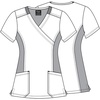 image:imageCherokee iFlex Women Scrubs Top Mock Wrap Knit Panel Print CK642Brushing Bouquets