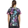 image:imageCherokee iFlex Women Scrubs Top Mock Wrap Knit Panel Print CK642Rainbow Fleurs