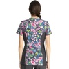image:imageCherokee iFlex Women Scrubs Top Mock Wrap Knit Panel Print CK642Watercolor Petals