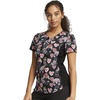 image:imageCherokee iFlex Women Scrubs Top VNeck Print CK732Sugar Skull Flutter