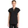 image:imageCherokee Kinetic Henley Womens Scrub Top Dolman Sleeves 2 Zipper PocketsBlack